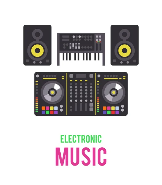 Dispositivos musicales electrónicos — Vector de stock
