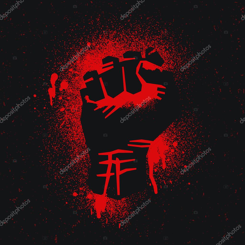 Hand Up Proletarian Revolution - Vector Illustration, Human hand up.Design element.