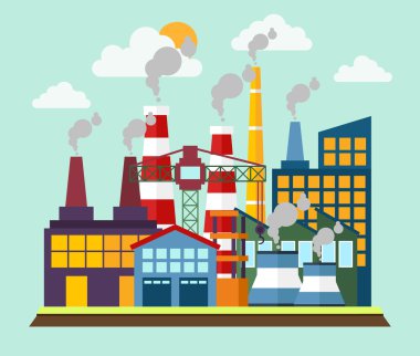 Yaz cityscape düz stil