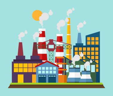 Yaz cityscape düz stil