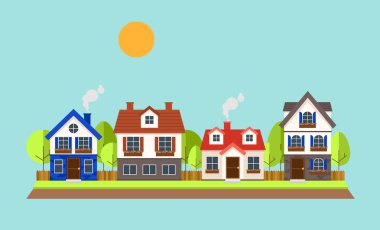 Yaz cityscape düz stil