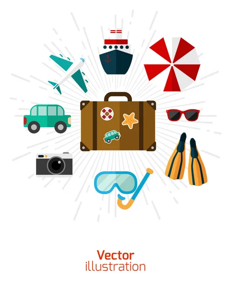 Beach icons set — Stock Vector