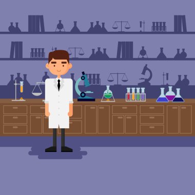 Bilim adamı bu durumda beyaz bornoz