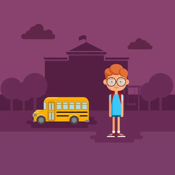 Imagen de un niño en la escuela — Vector de stock