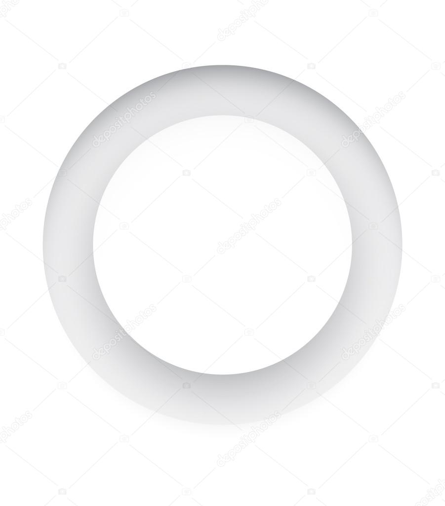 White 3D circle on white