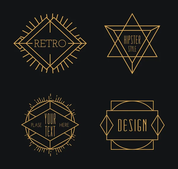 Set of linear badges — Stock Vector