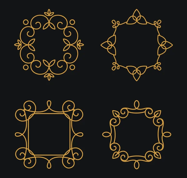 Monogramme brun ensemble minimal — Image vectorielle