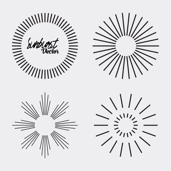 Hand drawn sunbursts — Stock Vector