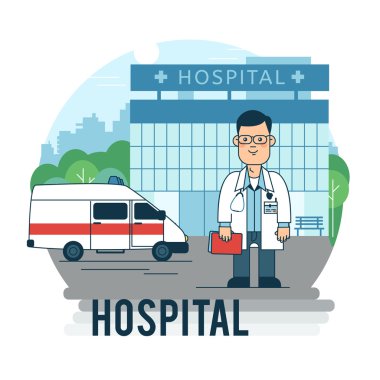 Erkek doktor hastanede olduğunu