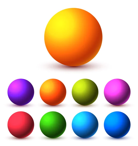 Bola dengan warna yang berbeda - Stok Vektor
