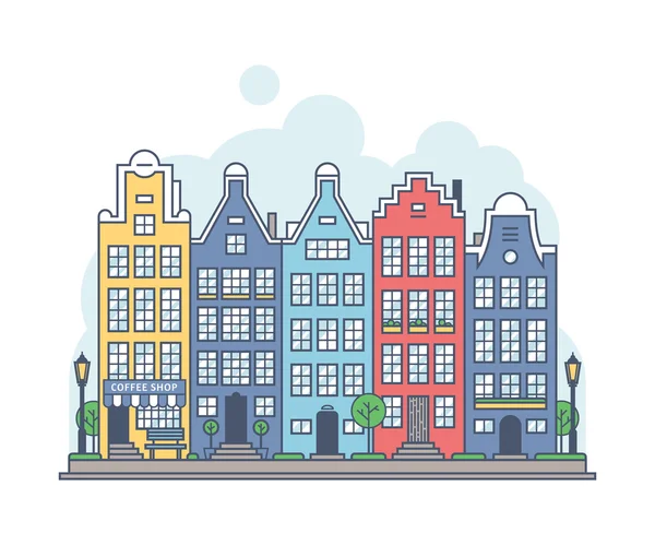 Traditional Dutch cityscape. — Stock Vector