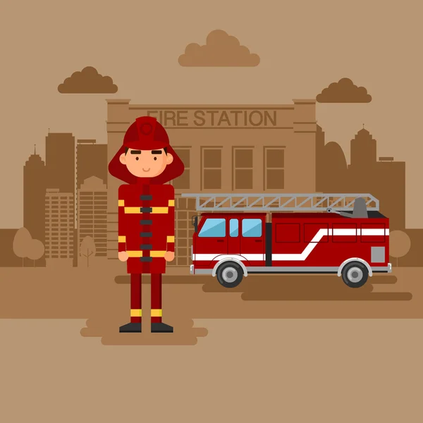 Asunto de la estación de bomberos — Vector de stock