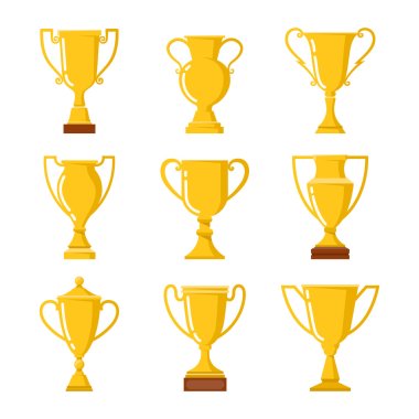 Trophy Cups Icons set clipart