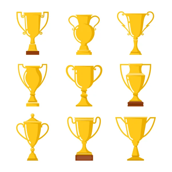 Conjunto de iconos de copas de trofeo — Vector de stock