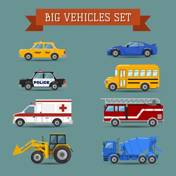 Conjunto de iconos de coches — Vector de stock