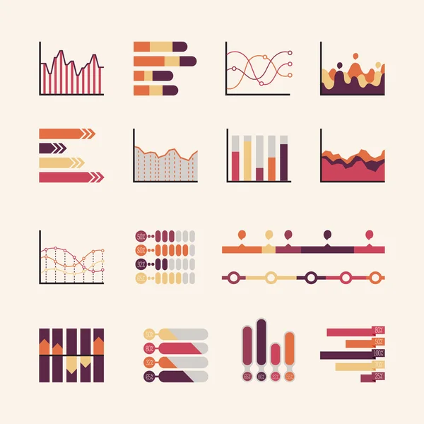 Conjunto de diferentes gráficos de pastel . — Vector de stock