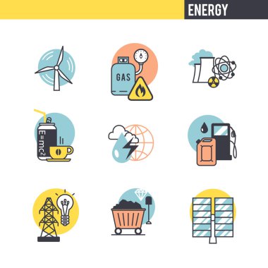 Beyaz arkaplanda simge kümesi.