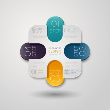 Step-by-step. Colour 3D illustration.