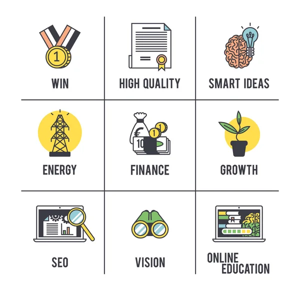 Набор бизнес-концепций . — стоковый вектор