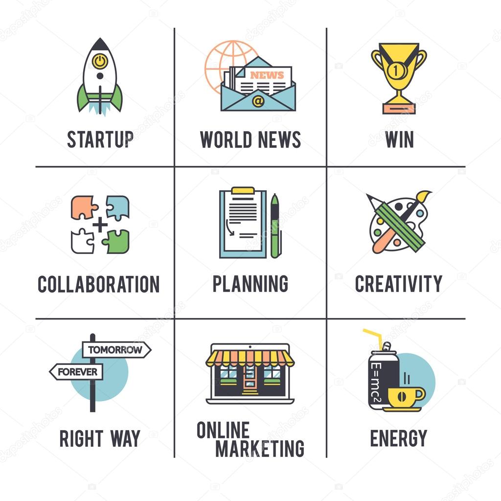 The business concept set. Icons on white background.