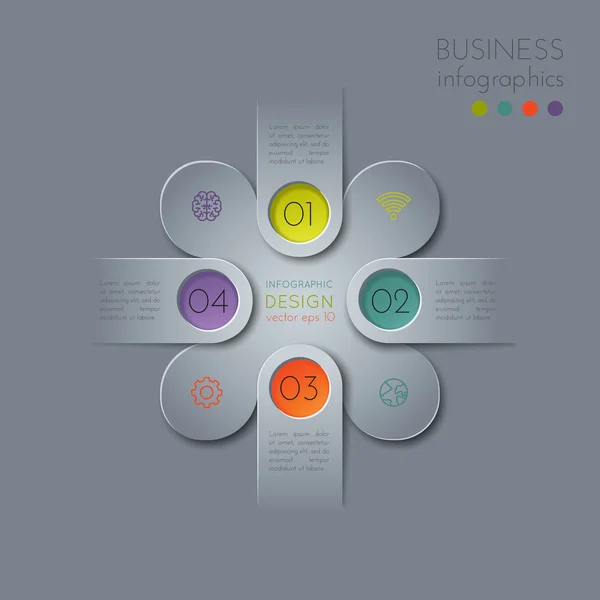 Bannière moderne d'options d'infographie en spirale . — Image vectorielle
