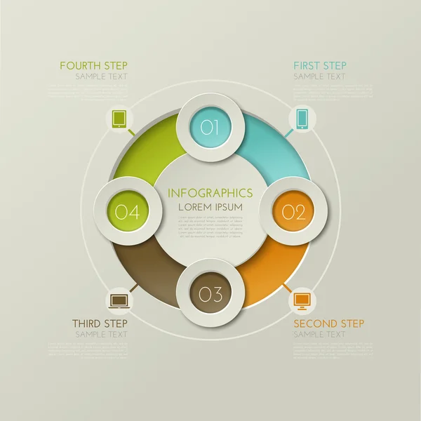 Círculo de Infográficos de Negócios — Vetor de Stock