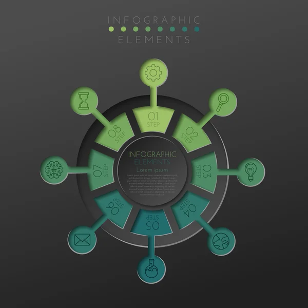 Círculo de infografías empresariales — Archivo Imágenes Vectoriales