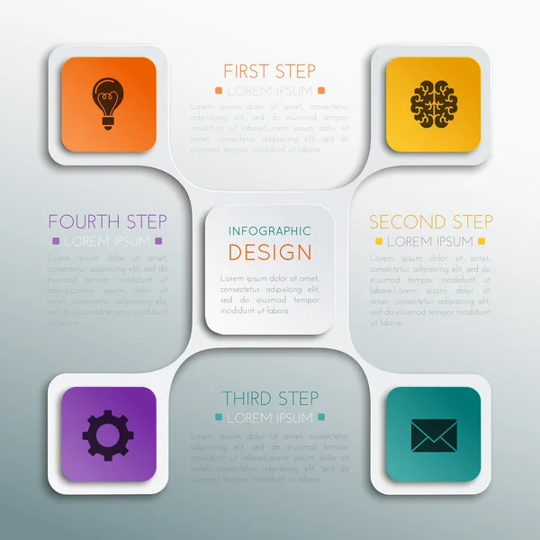 Moderna spirale infografica opzioni banner . — Vettoriale Stock