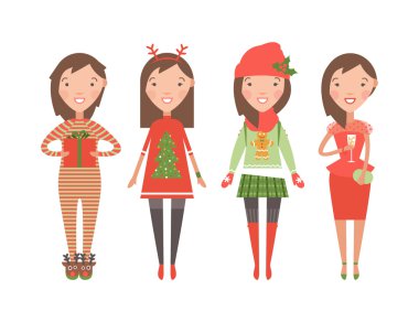 Düz kış kız Noel