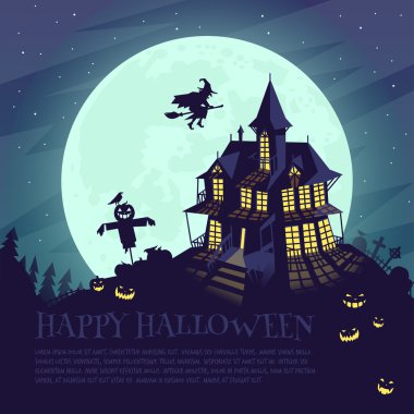 Cadılar Bayramı kartpostal vektör