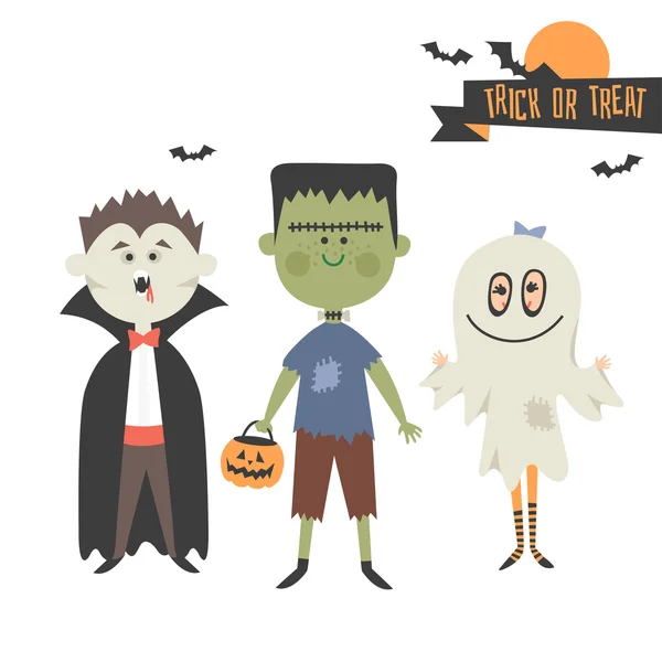 Personagens de Halloween Desenhos animados — Vetor de Stock