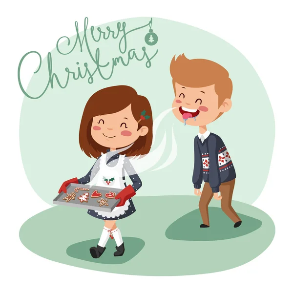 kız Noel kurabiyeleri hazırlama