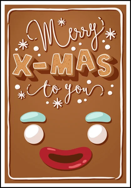 Poster di Natale pan di zenzero — Vettoriale Stock