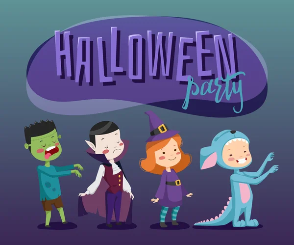 Spooky Kids Halloween Party — Stock Vector