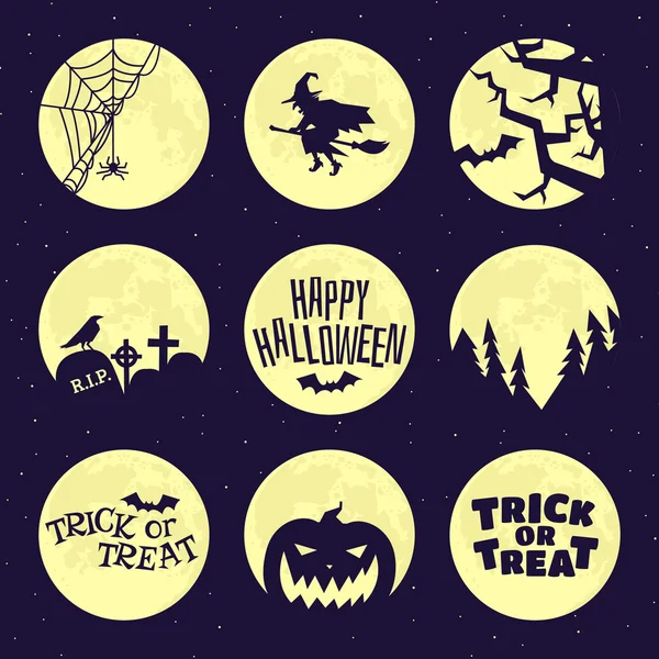 Vector halloween icono conjunto — Vector de stock