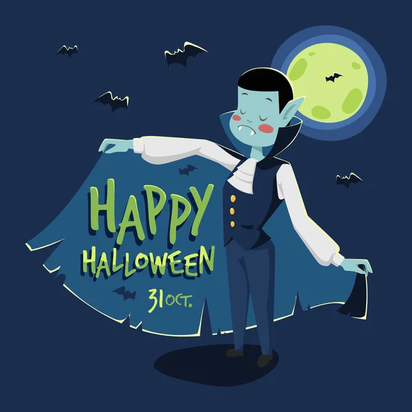 Vector postal de Halloween — Vector de stock