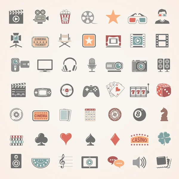 Platte Icons - Entertainment — Stockvector