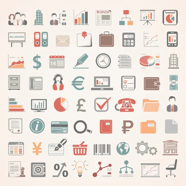 Flat Icons - ธุรกิจและการเงิน — ภาพเวกเตอร์สต็อก