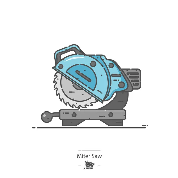 Miter Saw Line Color Icon — 스톡 벡터