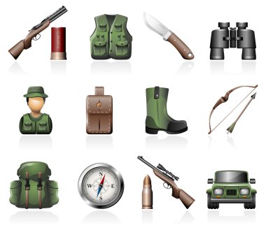 Hunting Icon Set clipart