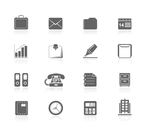 Black Icons - Office — Stock Vector