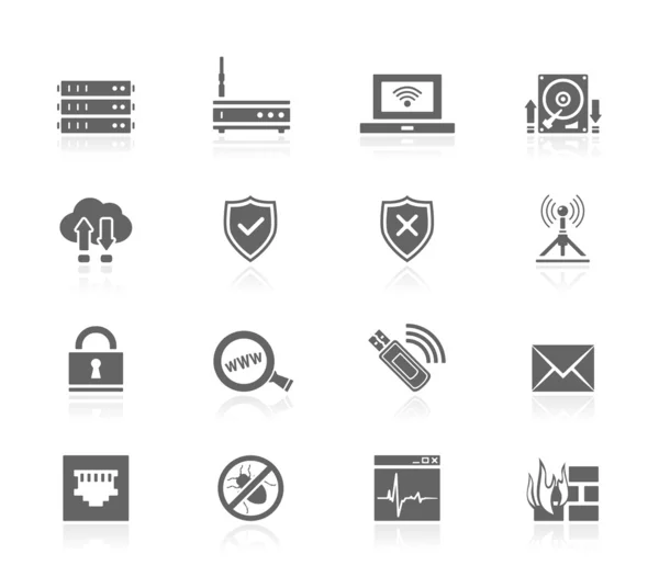 Black Icons - Network — Stock Vector