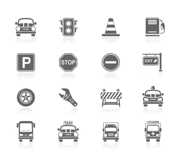 Black Icons - Traffic — Stock Vector