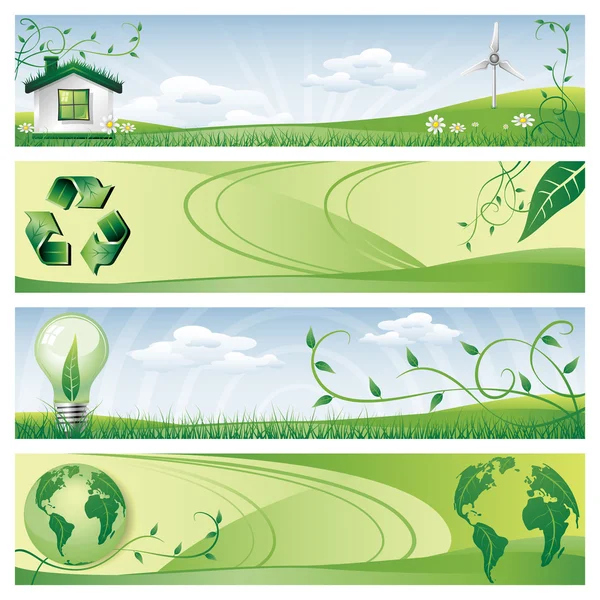 Banner ecologici — Vettoriale Stock