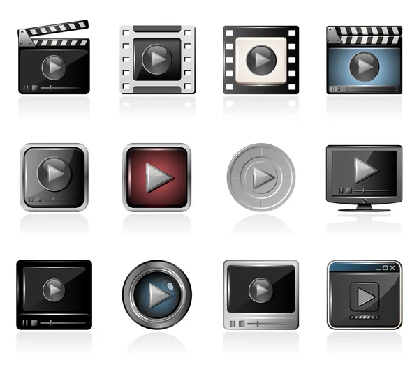 Reproductores de vídeo — Archivo Imágenes Vectoriales