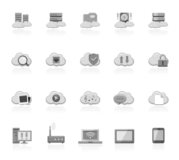 Simple Icons: Cloud Computing — Stock Vector