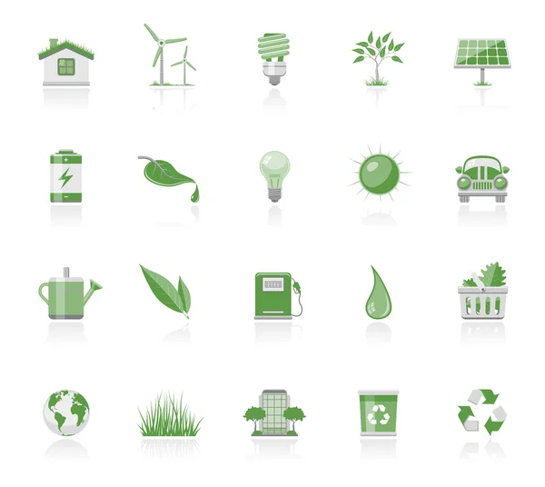 Iconos simples: Conservación Ambiental — Vector de stock