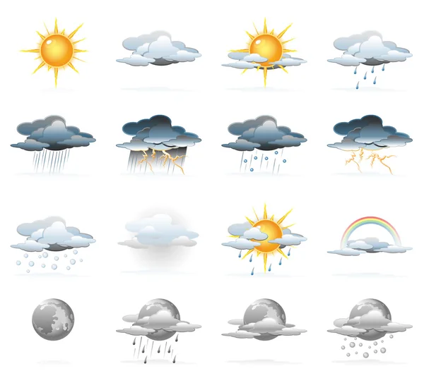 Wettersymbol gesetzt — Stockvektor