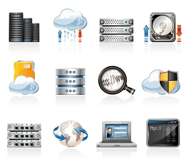 Web Hosting conjunto de iconos — Vector de stock