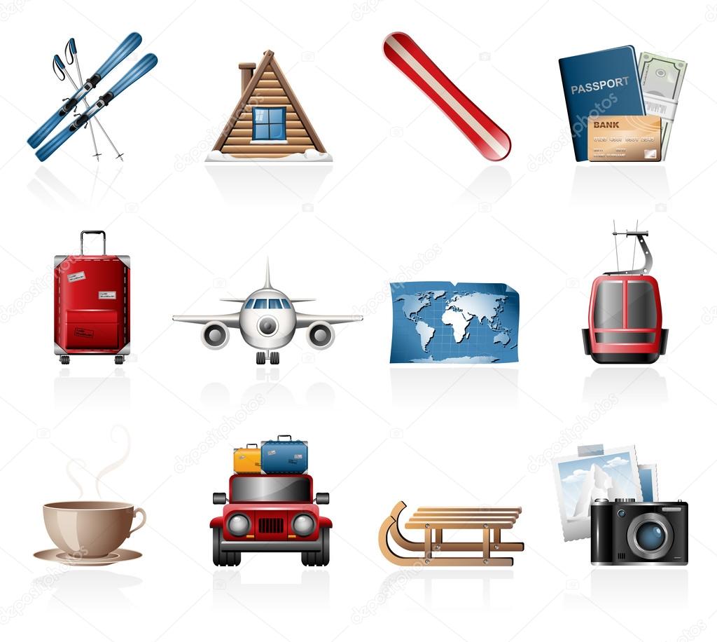 Winter Vacation Icon Set